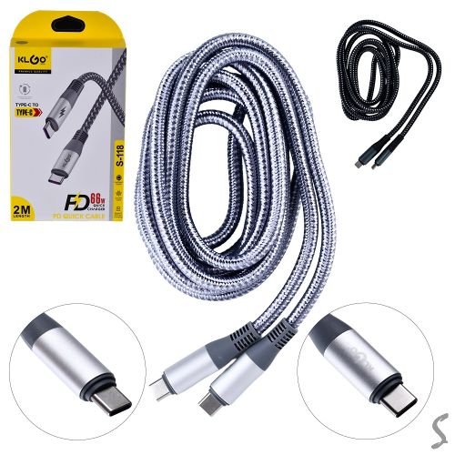 ������ KLGO Type-C to Type-C PD 2.0� (9V/2A 12W,20V/3A 66W)