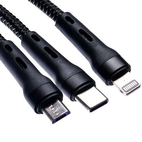 ������ GTL 3-in-1 USB to Lightning+Micro+Type-C 200W 1.2�